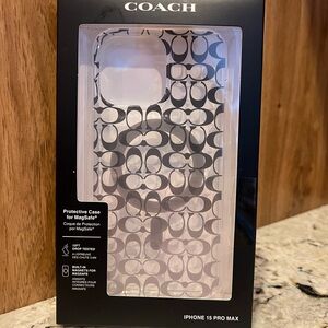 Coach Monogram Black and White iPhone 15 Pro Max Case